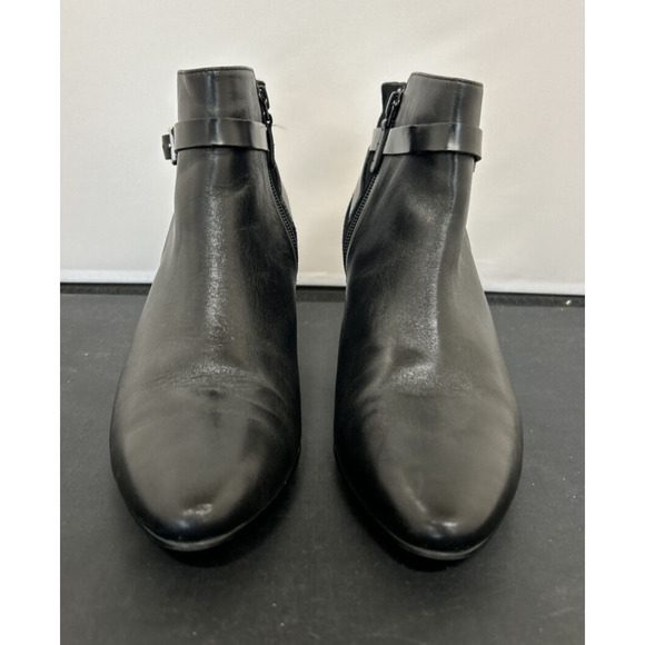 Cole Haan Womens Slip On Block Heel Pointed Toe Booties Black Leather Size 7.5B - Picture 1 of 11